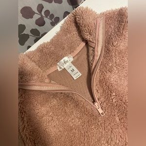 Just Be Half-Zip Pink Sweater Medium